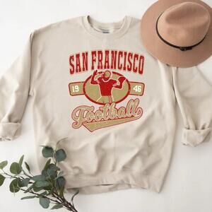 1946 San Francisco 49Er Football Distressed Sweatshirt Retro Sf Crewneck